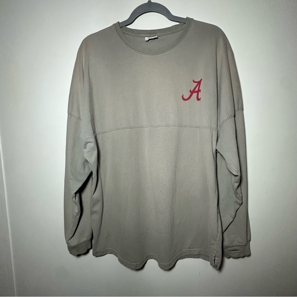 Pressbox ALABAMA Long Sleeve Shirt with Red Logo Roll Tide 100% Cotton Sporty